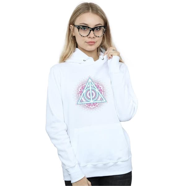 Harry Potter Womens/Ladies Neon Deathly Hallows Hoodie