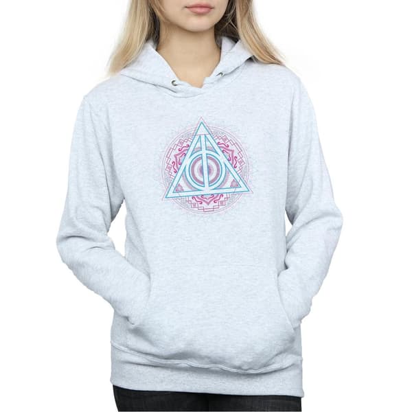 Harry Potter Womens/Ladies Neon Deathly Hallows Hoodie