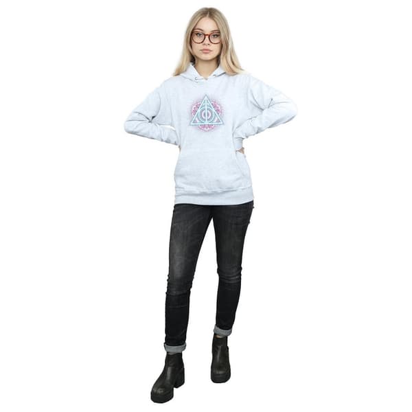 Harry Potter Womens/Ladies Neon Deathly Hallows Hoodie