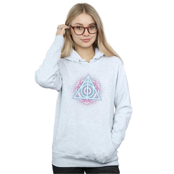 Harry Potter Womens/Ladies Neon Deathly Hallows Hoodie