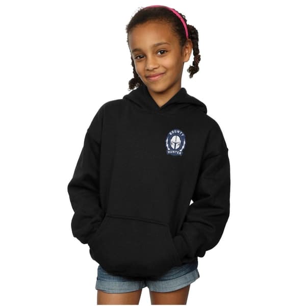 Star Wars Girls The Mandalorian Bounty Hunter Badge Breast Print Hoodie