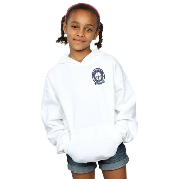Star Wars Girls The Mandalorian Bounty Hunter Badge Breast Print Hoodie
