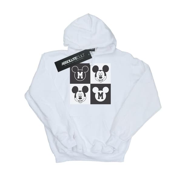 Disney Womens/Ladies Mickey Mouse Smiling Squares Hoodie