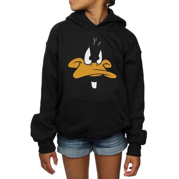 Looney Tunes Girls Daffy Duck Big Face Hoodie