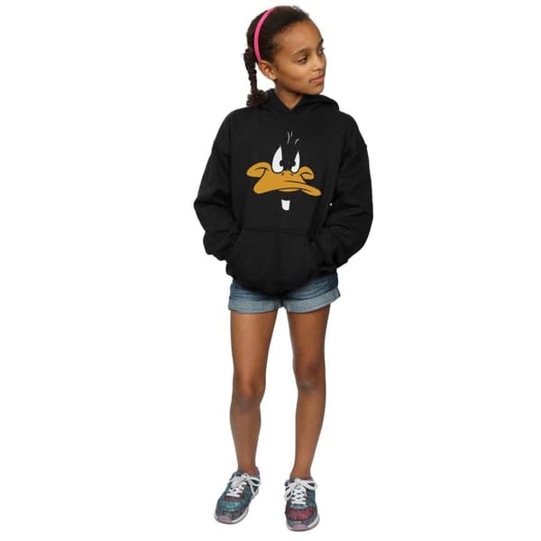 Looney Tunes Girls Daffy Duck Big Face Hoodie