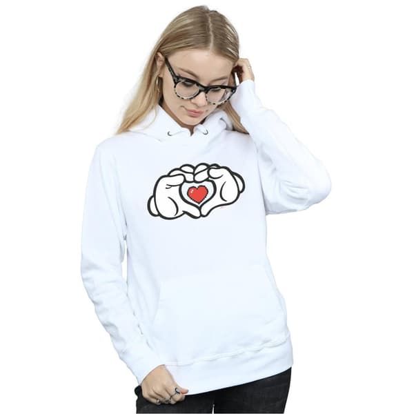 Disney Womens/Ladies Musse Pigg Hjärta Händer Hoodie