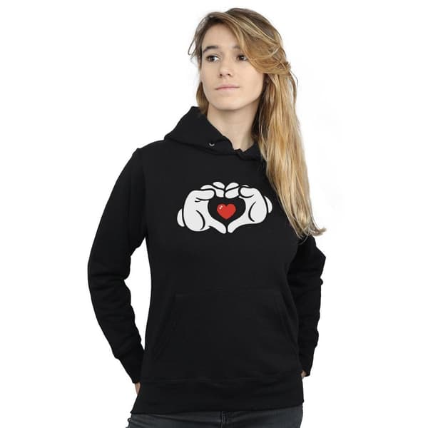 Disney Womens/Ladies Musse Pigg Hjärta Händer Hoodie