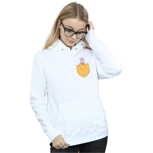 Disney Huvtröja med fuskficka för damer/kvinnor Daisy Duck