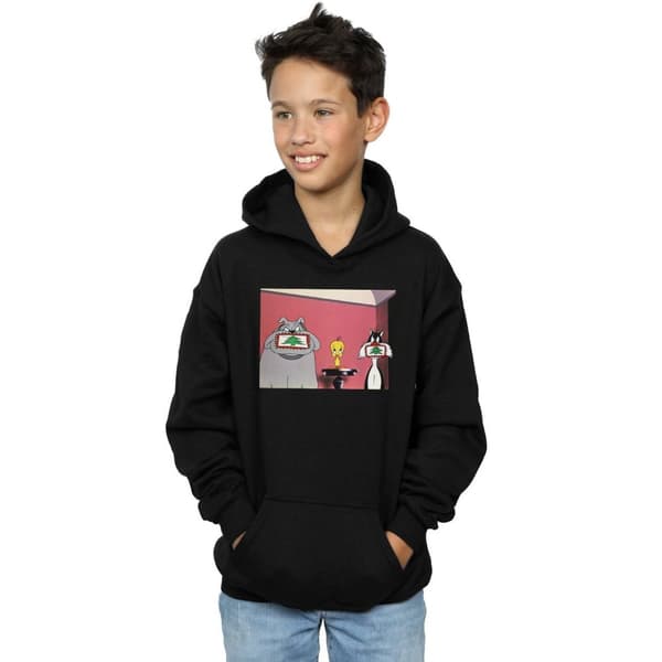 Looney Tunes Huvtröja med julvykort för pojkar