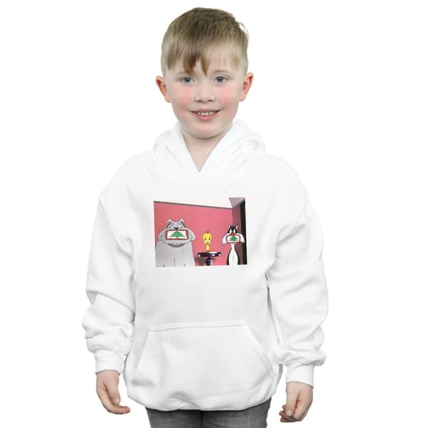 Looney Tunes Huvtröja med julvykort för pojkar