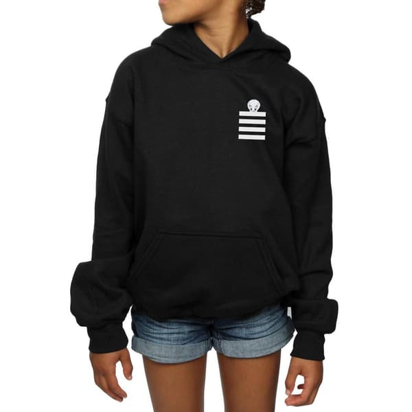 Looney Tunes Girls Tweety Pie Striped Faux Pocket Hoodie