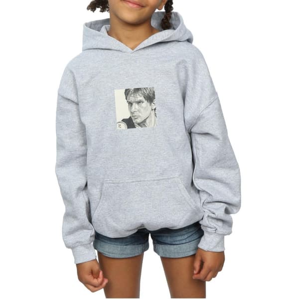 Star Wars Han Solo Drawing-hoodie för flickor