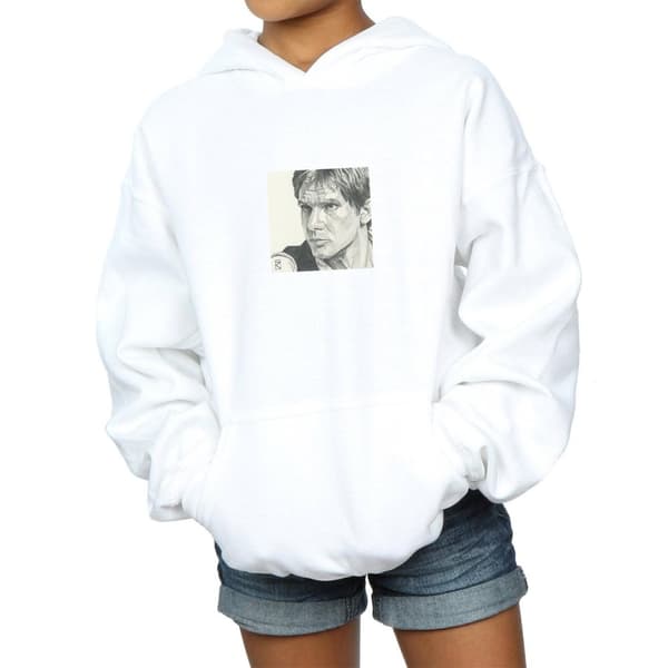 Star Wars Han Solo Drawing-hoodie för flickor