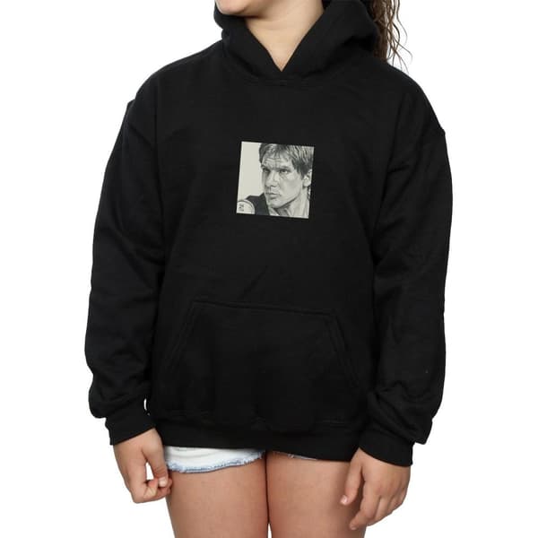 Star Wars Han Solo Drawing-hoodie för flickor