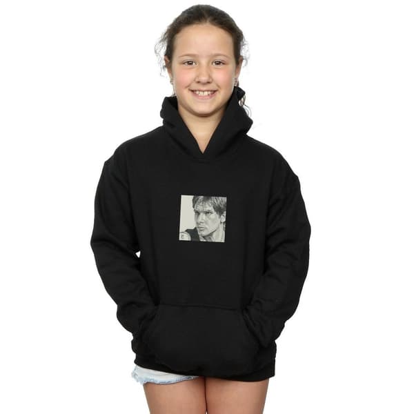 Star Wars Han Solo Drawing-hoodie för flickor