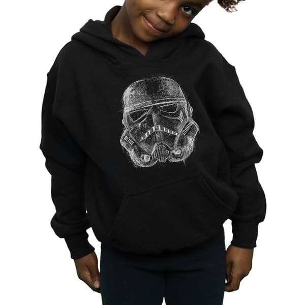 Star Wars Stormtrooper-huvtröja med hjälm i kritstreck för tjejer