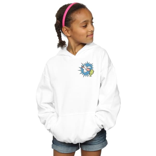 Looney Tunes Girls Bugs Bunny Carrot Breast Print Hoodie
