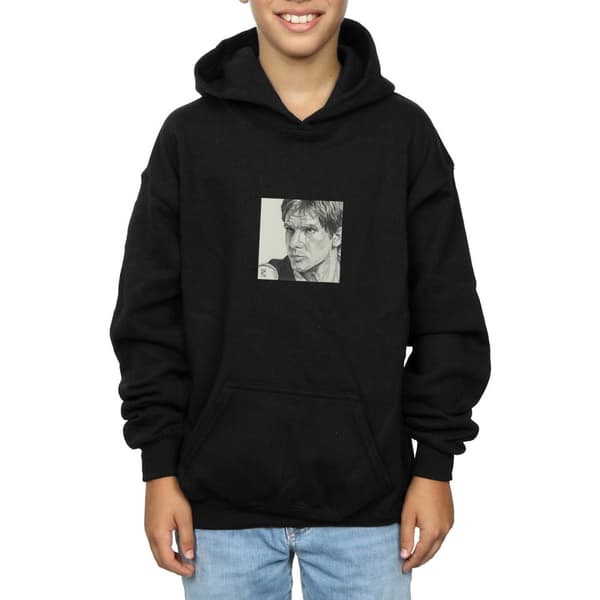 Star Wars Han Solo Drawing-hoodie för pojkar