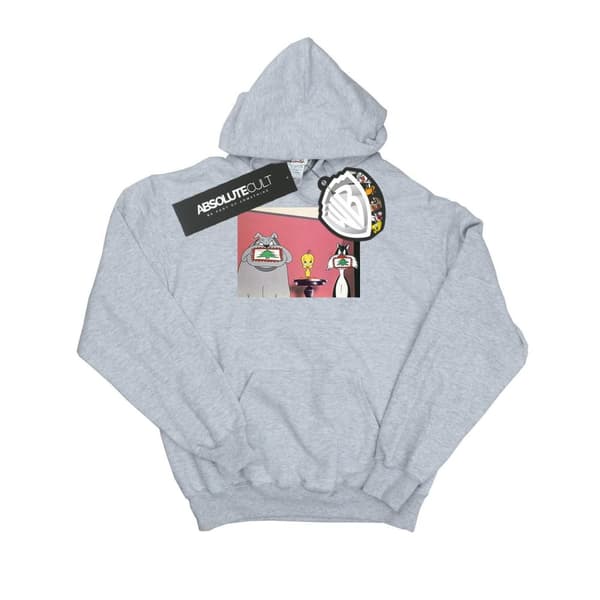 Looney Tunes Huvtröja med julvykort för kvinnor/damer Sports Grey XXL