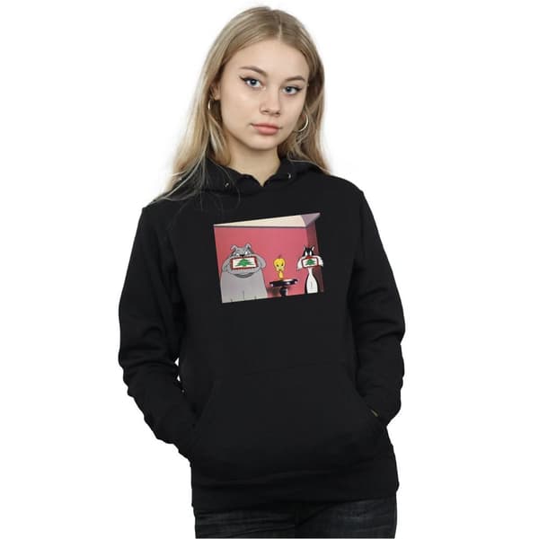 Looney Tunes Huvtröja med julvykort för kvinnor/damer