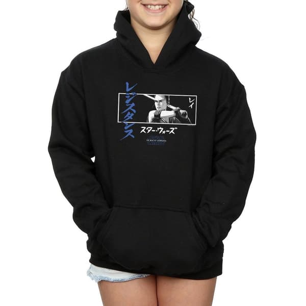 Star Wars: The Rise of Skywalker Girls Star Wars The Rise Of Skywalker Rey Katakana Art Stripe Hoodie
