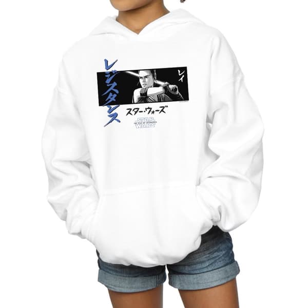 Star Wars: The Rise of Skywalker Girls Star Wars The Rise Of Skywalker Rey Katakana Art Stripe Hoodie