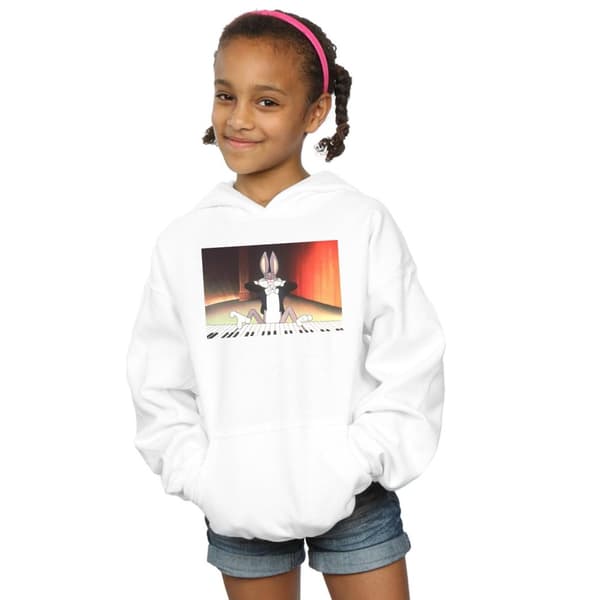 Looney Tunes Girls Bugs Bunny Playing Piano Hoodie