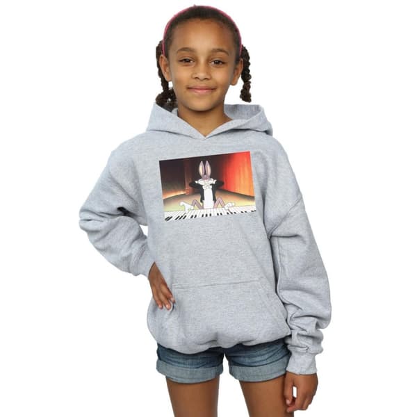 Looney Tunes Girls Bugs Bunny Playing Piano Hoodie