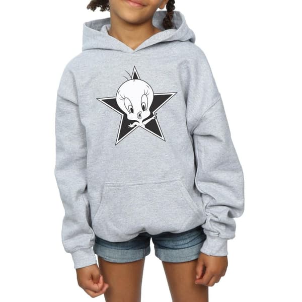 Looney Tunes Girls Tweety Pie Mono Star Hoodie
