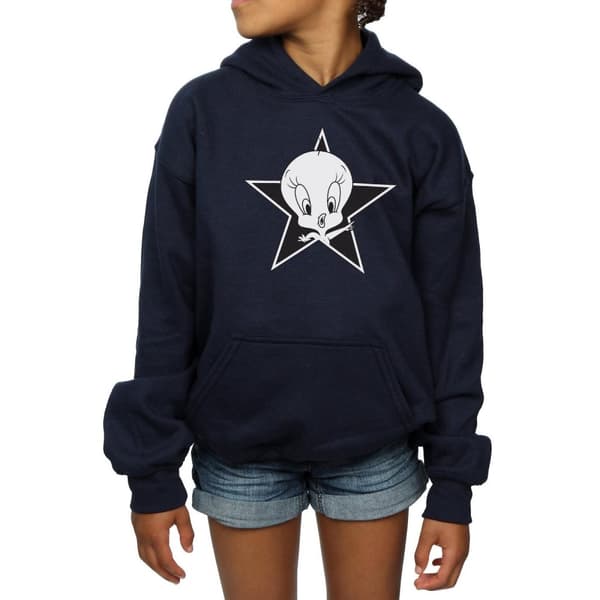 Looney Tunes Girls Tweety Pie Mono Star Hoodie