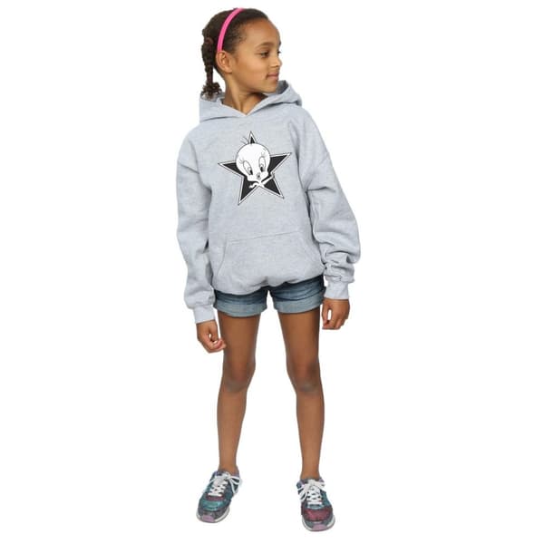 Looney Tunes Girls Tweety Pie Mono Star Hoodie
