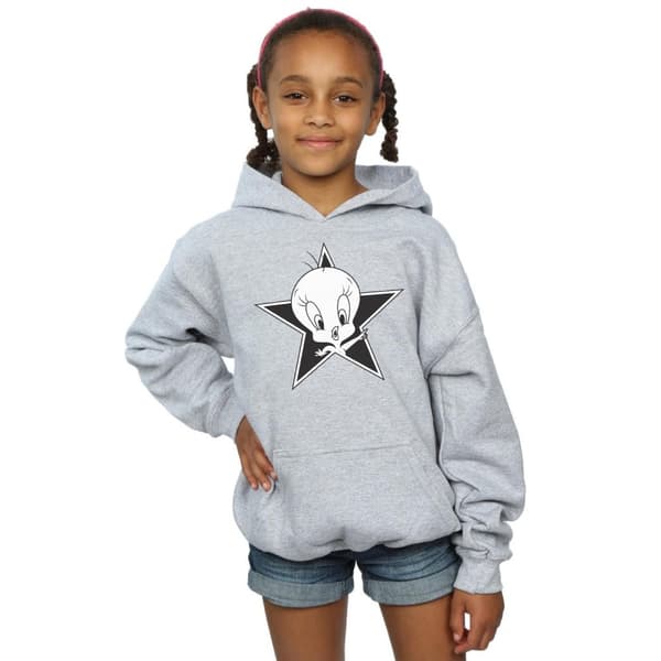 Looney Tunes Girls Tweety Pie Mono Star Hoodie