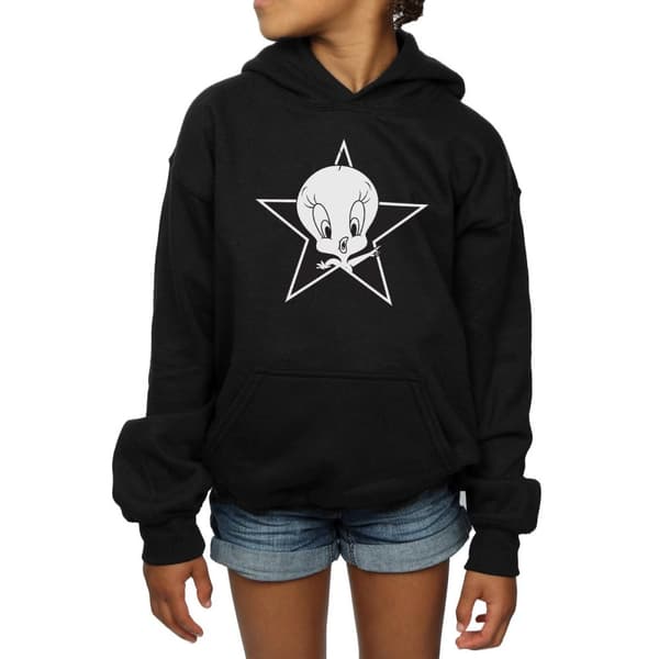 Looney Tunes Girls Tweety Pie Mono Star Hoodie