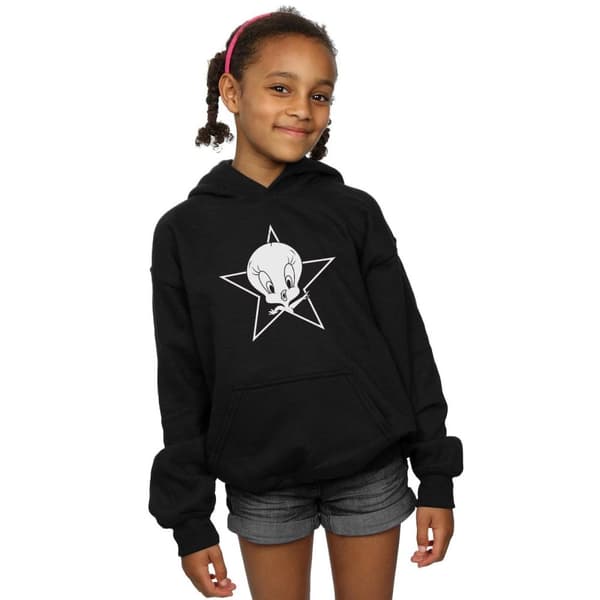 Looney Tunes Girls Tweety Pie Mono Star Hoodie