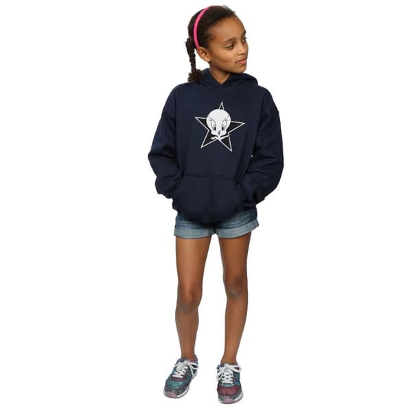Looney Tunes Girls Tweety Pie Mono Star Hoodie