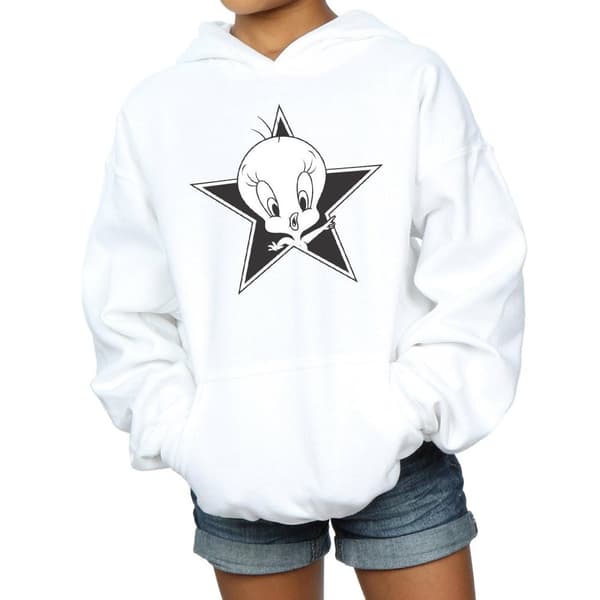 Looney Tunes Girls Tweety Pie Mono Star Hoodie