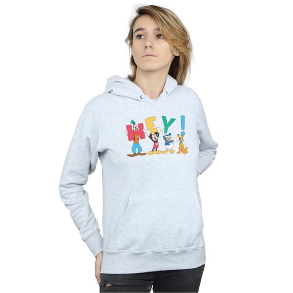 Disney Womens/Ladies Mickey Mouse Friends Hey Hoodie