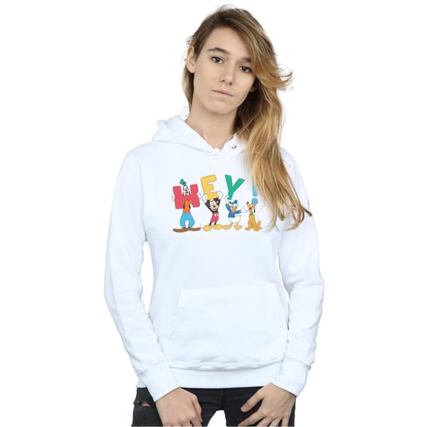 Disney Womens/Ladies Mickey Mouse Friends Hey Hoodie
