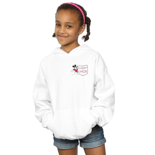 Disney Girls Mickey Mouse Faux Pocket Since 1928 Hoodie
