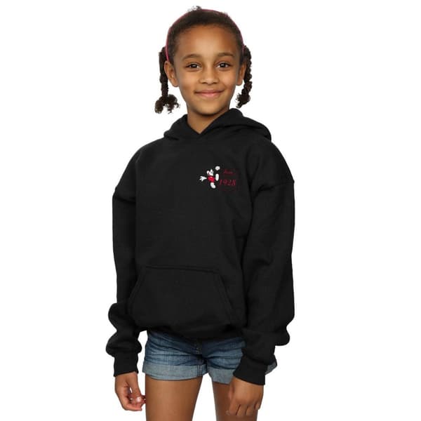 Disney Girls Mickey Mouse Faux Pocket Since 1928 Hoodie