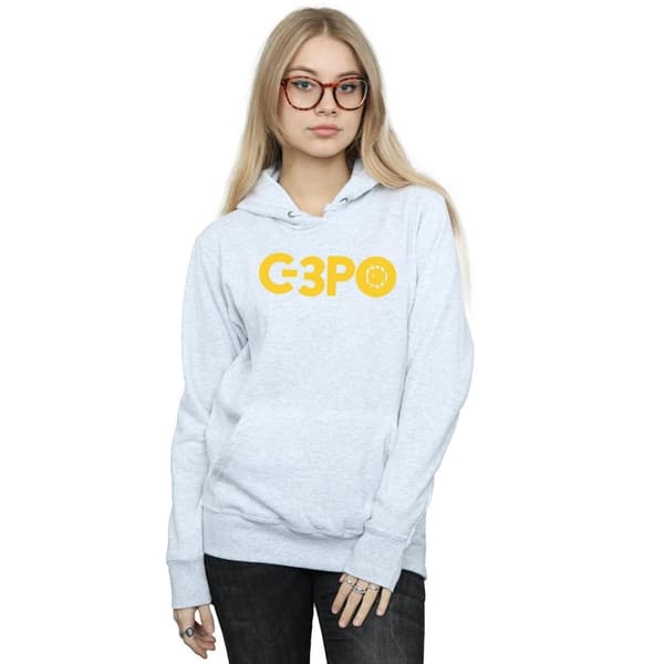 Star Wars Kvinnor/Ladies The Rise Of Skywalker C-3PO Text Logo Hoodie