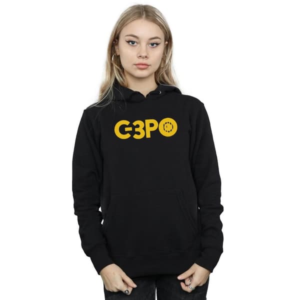 Star Wars Kvinnor/Ladies The Rise Of Skywalker C-3PO Text Logo Hoodie