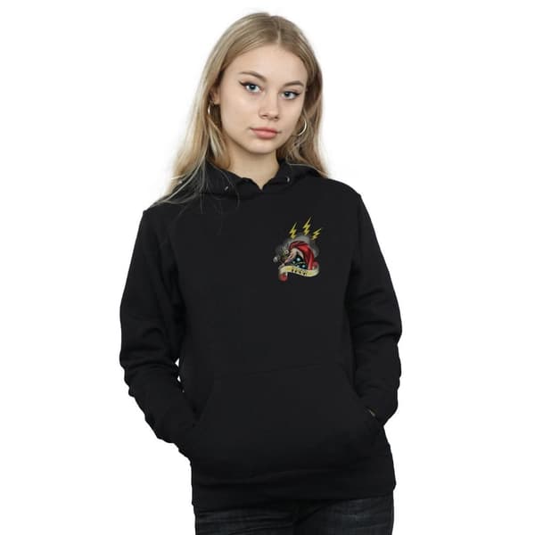 Marvel Womens/Ladies Thor Tattoo Breast Print Hoodie