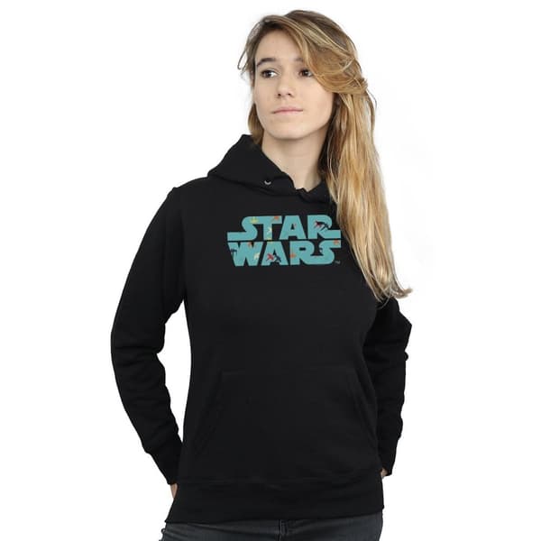 Star Wars Retro X-Wing-huvtröja med logotyp och mönster för kvinnor/damer