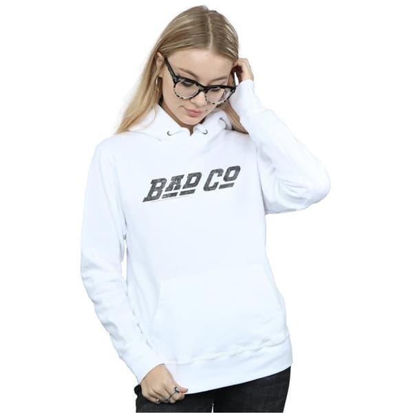 Bad Company Kvinnor/Ladies Hoodie med rak logotyp