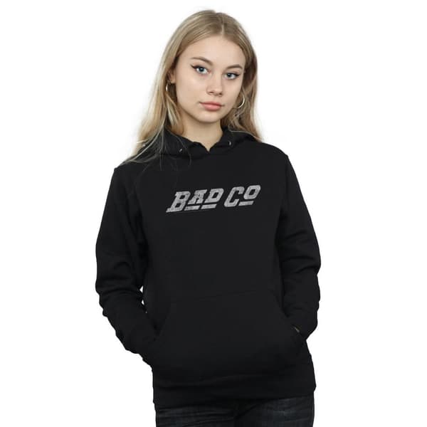 Bad Company Kvinnor/Ladies Hoodie med rak logotyp