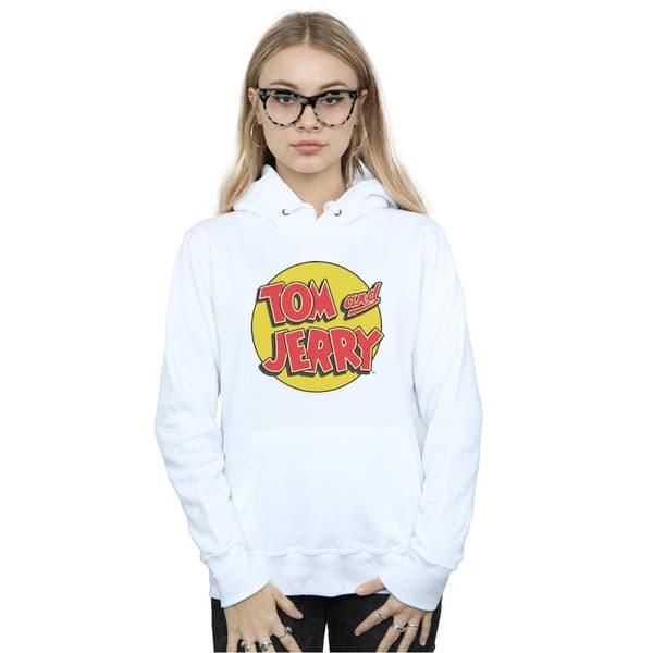 Tom And Jerry Womens/Ladies Circle Logo Hoodie