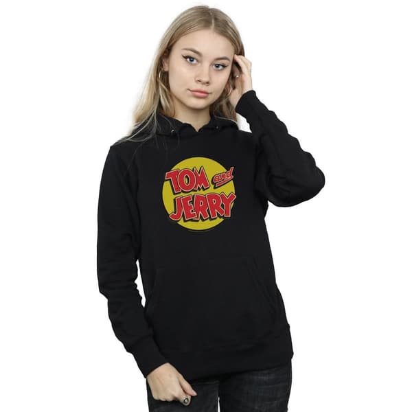 Tom And Jerry Womens/Ladies Circle Logo Hoodie