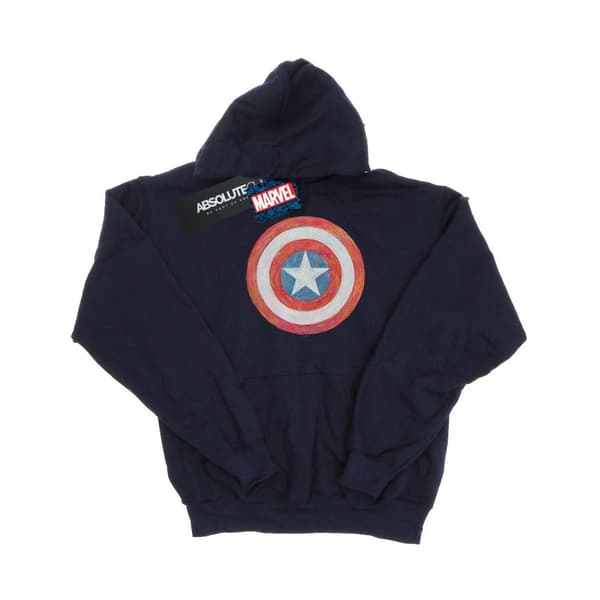 Marvel Huvtröja med skissad sköld från Captain America för flickor