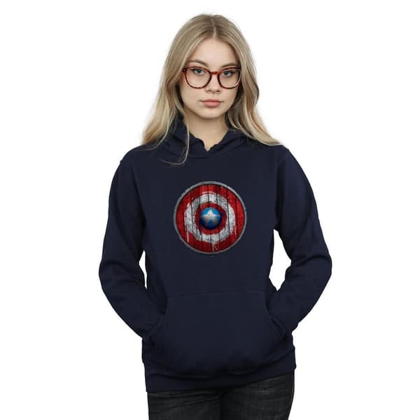 Marvel Womens/Ladies Captain America Wooden Shield Hoodie